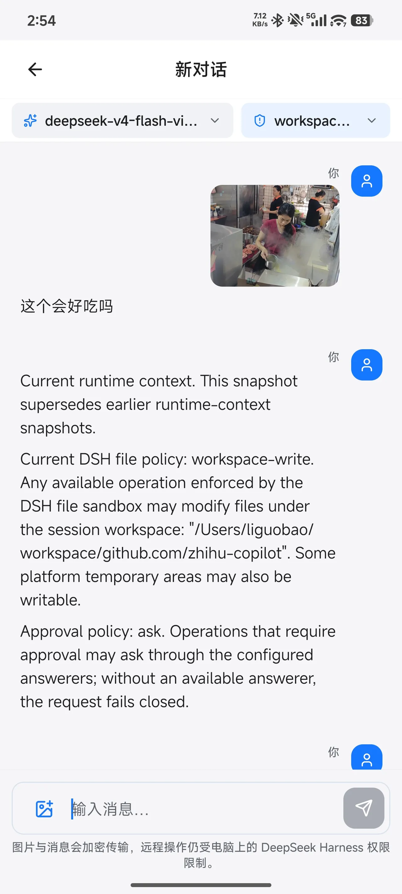 Sending an image prompt from the Android client